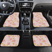 Hawaii Anthurium Tiare Pikake Lei Car Mats Akala Lauhala Art Pattern LT01 Set 4pcs Pink - Polynesian Pride