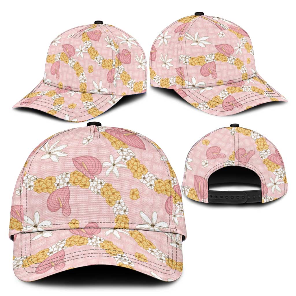 Hawaii Anthurium Tiare Pikake Lei Classic Cap Akala Lauhala Art Pattern