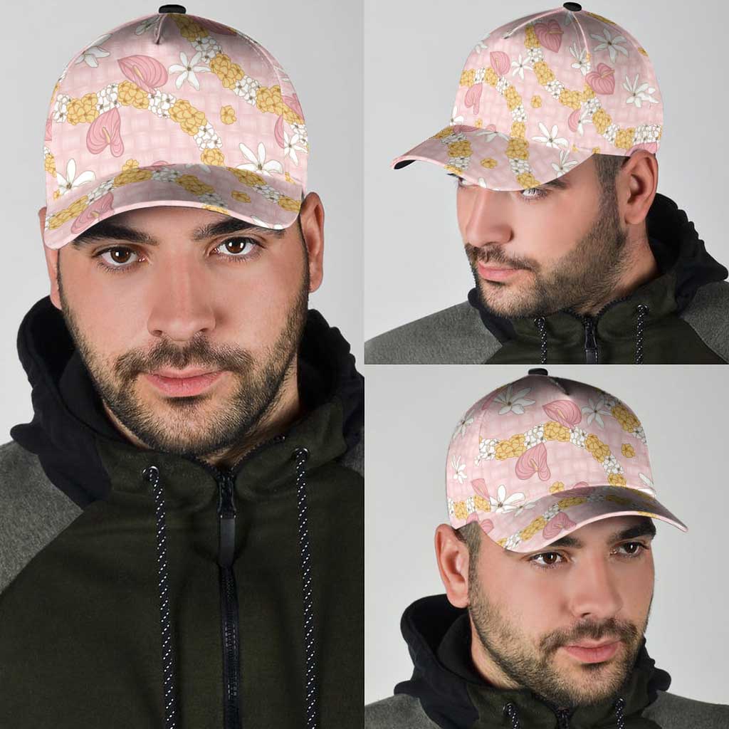 Hawaii Anthurium Tiare Pikake Lei Classic Cap Akala Lauhala Art Pattern