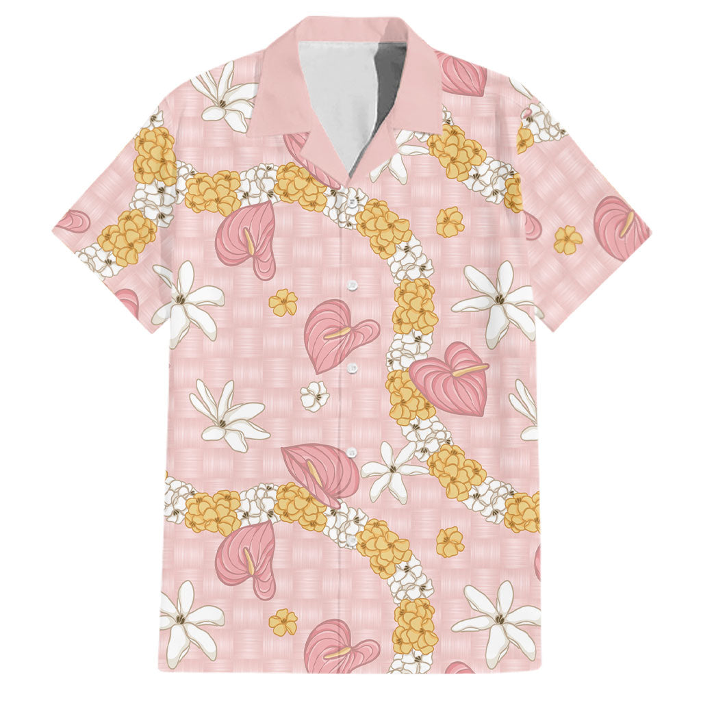 Hawaii Anthurium Tiare Pikake Lei Family Matching Mermaid Dress and Hawaiian Shirt Akala Lauhala Art Pattern