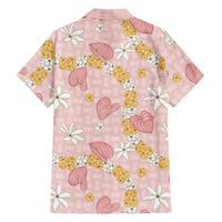 Hawaii Anthurium Tiare Pikake Lei Family Matching Off Shoulder Maxi Dress and Hawaiian Shirt Akala Lauhala Art Pattern LT01 - Polynesian Pride