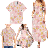 Hawaii Anthurium Tiare Pikake Lei Family Matching Summer Maxi Dress and Hawaiian Shirt Akala Lauhala Art Pattern LT01 - Polynesian Pride