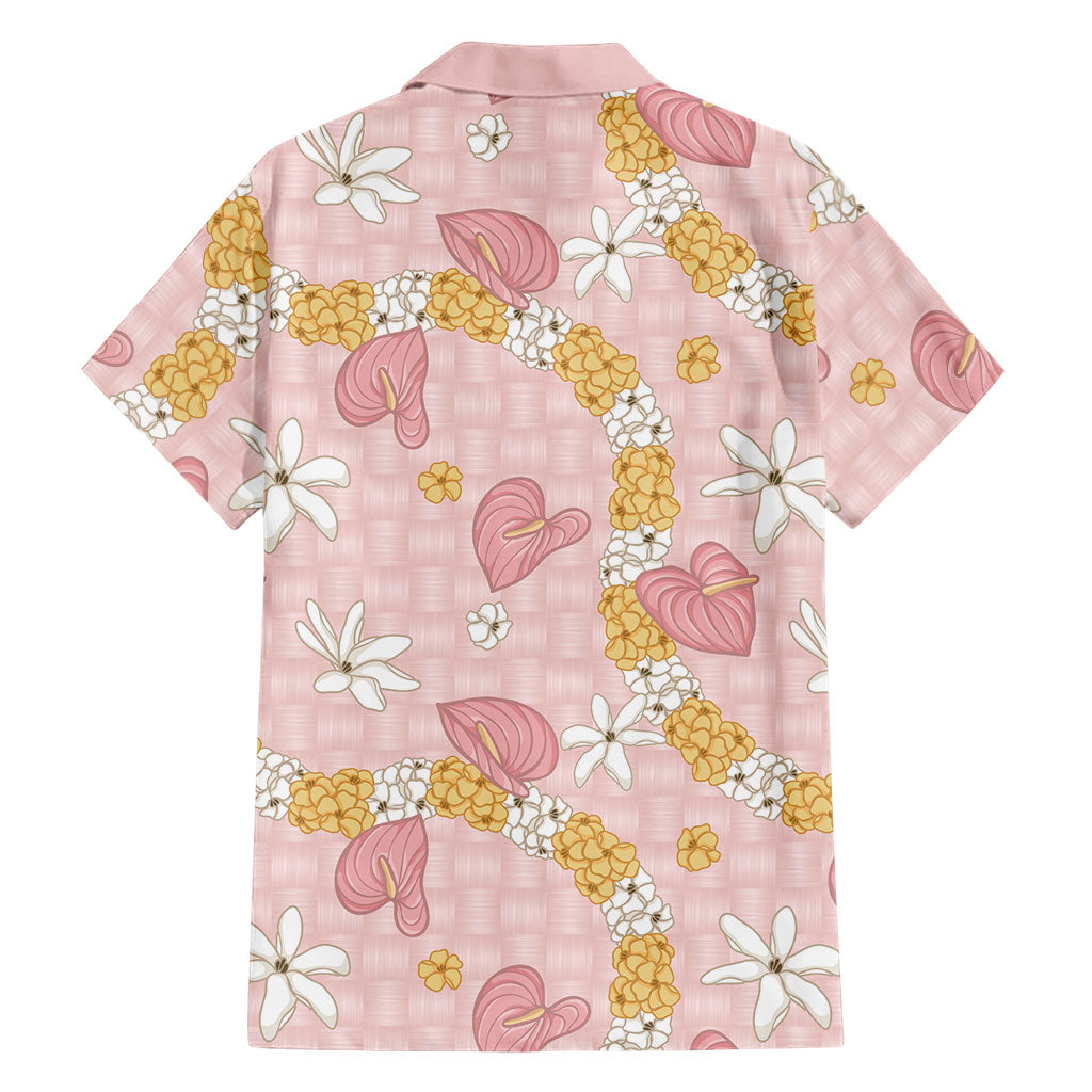 Hawaii Anthurium Tiare Pikake Lei Family Matching Tank Maxi Dress and Hawaiian Shirt Akala Lauhala Art Pattern LT01 - Polynesian Pride