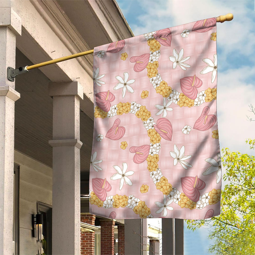 Hawaii Anthurium Tiare Pikake Lei Garden Flag Akala Lauhala Art Pattern