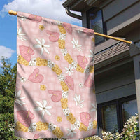 Hawaii Anthurium Tiare Pikake Lei Garden Flag Akala Lauhala Art Pattern