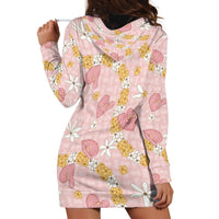 Hawaii Anthurium Tiare Pikake Lei Hoodie Dress Akala Lauhala Art Pattern