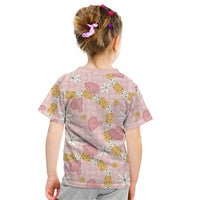 Hawaii Anthurium Tiare Pikake Lei Kid T Shirt Akala Lauhala Art Pattern