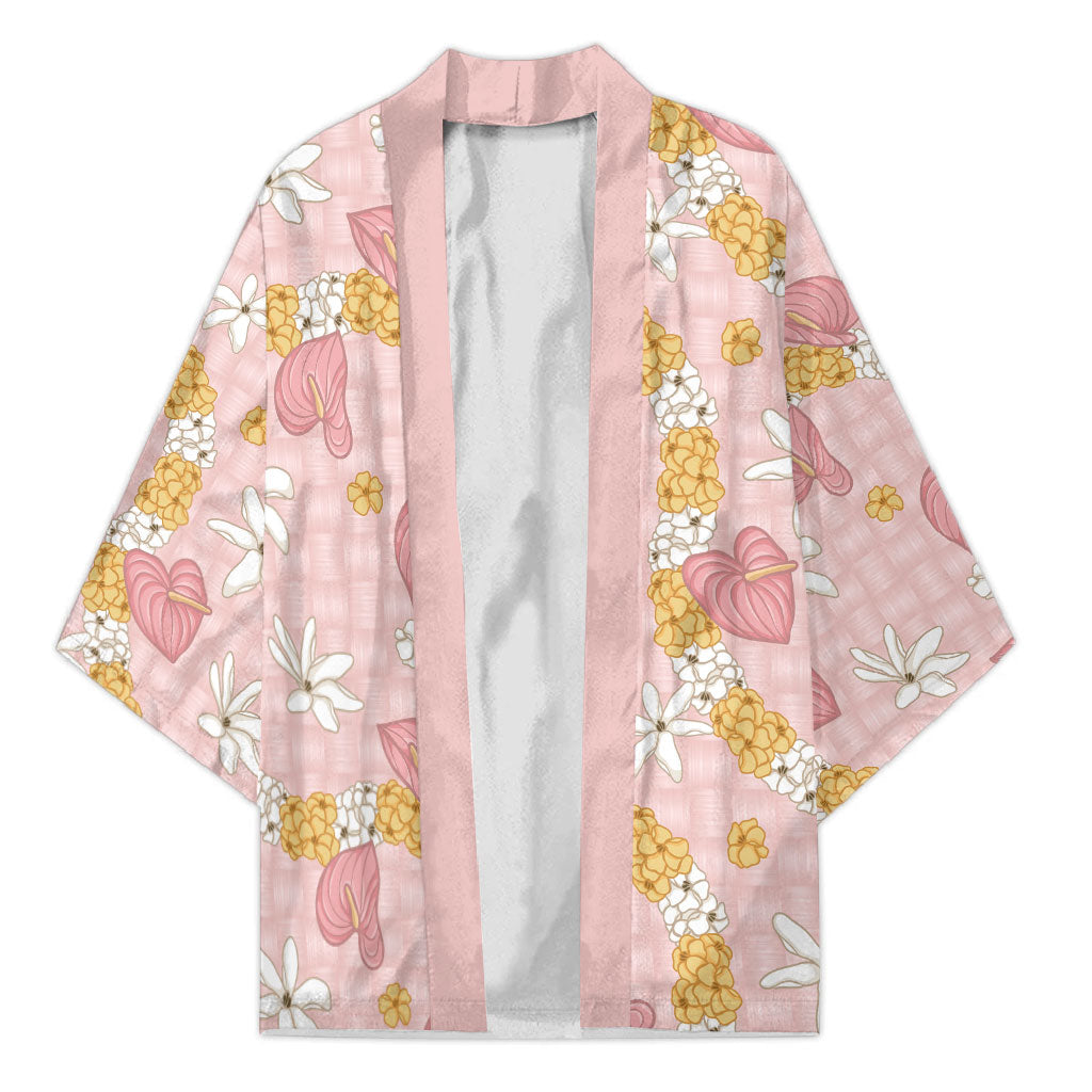 Hawaii Anthurium Tiare Pikake Lei Kimono Akala Lauhala Art Pattern