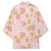 Hawaii Anthurium Tiare Pikake Lei Kimono Akala Lauhala Art Pattern