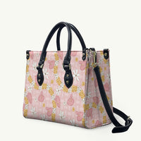 Hawaii Anthurium Tiare Pikake Lei Leather Bag Akala Lauhala Art Pattern