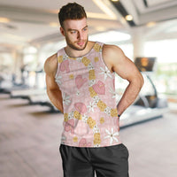 Hawaii Anthurium Tiare Pikake Lei Men Tank Top Akala Lauhala Art Pattern