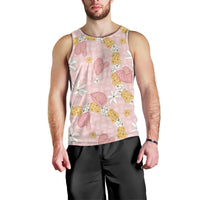 Hawaii Anthurium Tiare Pikake Lei Men Tank Top Akala Lauhala Art Pattern