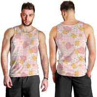 Hawaii Anthurium Tiare Pikake Lei Men Tank Top Akala Lauhala Art Pattern