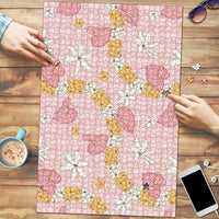 Hawaii Anthurium Tiare Pikake Lei Puzzle Akala Lauhala Art Pattern