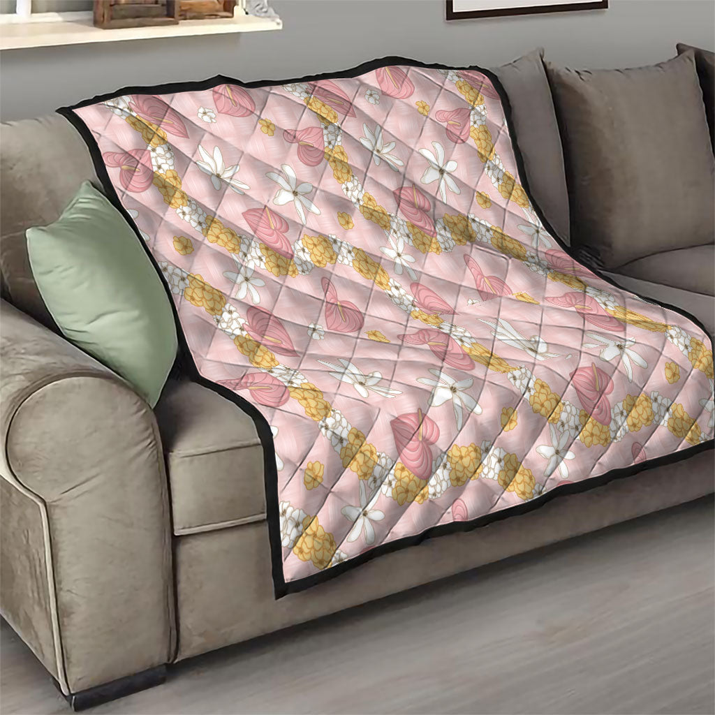 Hawaii Anthurium Tiare Pikake Lei Quilt Akala Lauhala Art Pattern LT01 - Polynesian Pride