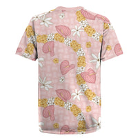 Hawaii Anthurium Tiare Pikake Lei Rugby Jersey Akala Lauhala Art Pattern