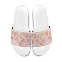 Hawaii Anthurium Tiare Pikake Lei Slide Sandals Akala Lauhala Art Pattern