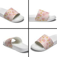 Hawaii Anthurium Tiare Pikake Lei Slide Sandals Akala Lauhala Art Pattern