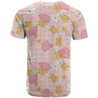 Hawaii Anthurium Tiare Pikake Lei T Shirt Akala Lauhala Art Pattern
