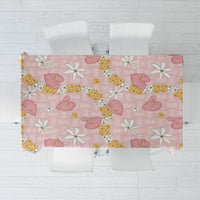 Hawaii Anthurium Tiare Pikake Lei Tablecloth Akala Lauhala Art Pattern