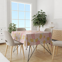 Hawaii Anthurium Tiare Pikake Lei Tablecloth Akala Lauhala Art Pattern