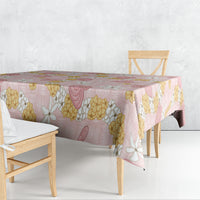 Hawaii Anthurium Tiare Pikake Lei Tablecloth Akala Lauhala Art Pattern