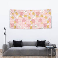 Hawaii Anthurium Tiare Pikake Lei Tapestry Akala Lauhala Art Pattern