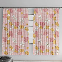 Hawaii Anthurium Tiare Pikake Lei Window Curtain Akala Lauhala Art Pattern