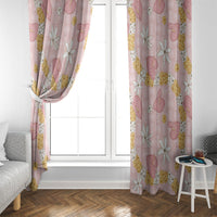 Hawaii Anthurium Tiare Pikake Lei Window Curtain Akala Lauhala Art Pattern