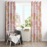 Hawaii Anthurium Tiare Pikake Lei Window Curtain Akala Lauhala Art Pattern
