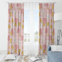 Hawaii Anthurium Tiare Pikake Lei Window Curtain Akala Lauhala Art Pattern