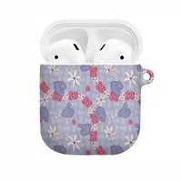 Hawaii Anthurium Tiare Pikake Lei AirPods Case Poni Lauhala Art Pattern