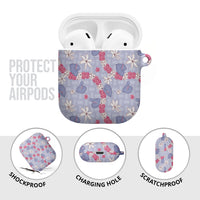 Hawaii Anthurium Tiare Pikake Lei AirPods Case Poni Lauhala Art Pattern