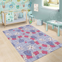Hawaii Anthurium Tiare Pikake Lei Area Rug Poni Lauhala Art Pattern