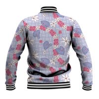 Hawaii Anthurium Tiare Pikake Lei Baseball Jacket Poni Lauhala Art Pattern