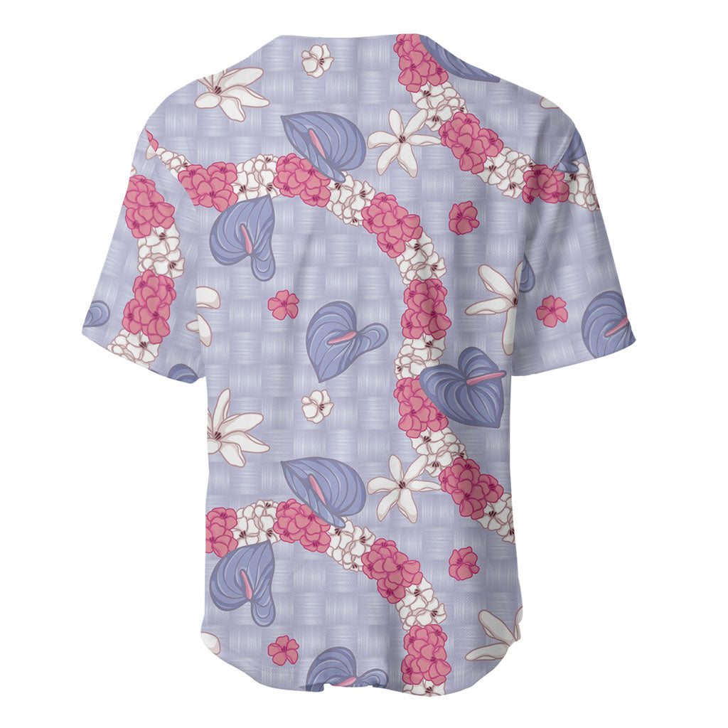 Hawaii Anthurium Tiare Pikake Lei Baseball Jersey Poni Lauhala Art Pattern LT01 - Polynesian Pride