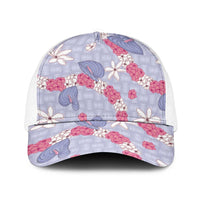 Hawaii Anthurium Tiare Pikake Lei Baseball Net Cap Poni Lauhala Art Pattern