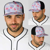 Hawaii Anthurium Tiare Pikake Lei Baseball Net Cap Poni Lauhala Art Pattern