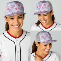 Hawaii Anthurium Tiare Pikake Lei Baseball Net Cap Poni Lauhala Art Pattern