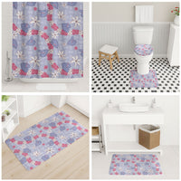 Hawaii Anthurium Tiare Pikake Lei Bathroom Set Poni Lauhala Art Pattern