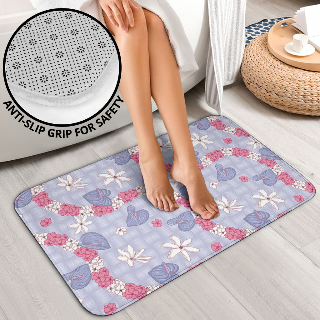 Hawaii Anthurium Tiare Pikake Lei Bathroom Set Poni Lauhala Art Pattern