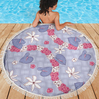 Hawaii Anthurium Tiare Pikake Lei Beach Blanket Poni Lauhala Art Pattern LT01 - Polynesian Pride