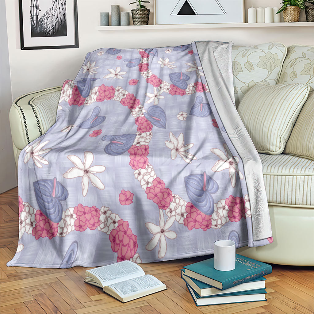 Hawaii Anthurium Tiare Pikake Lei Blanket Poni Lauhala Art Pattern