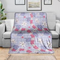 Hawaii Anthurium Tiare Pikake Lei Blanket Poni Lauhala Art Pattern