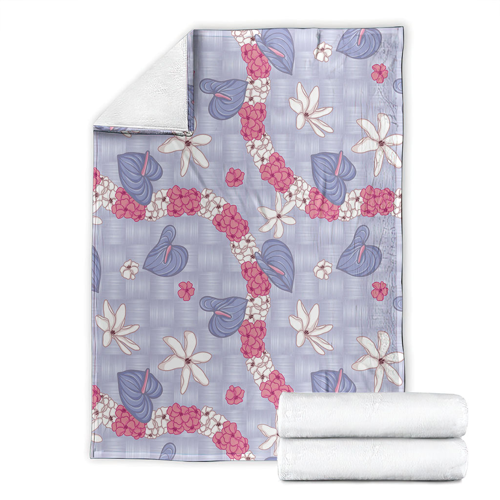 Hawaii Anthurium Tiare Pikake Lei Blanket Poni Lauhala Art Pattern