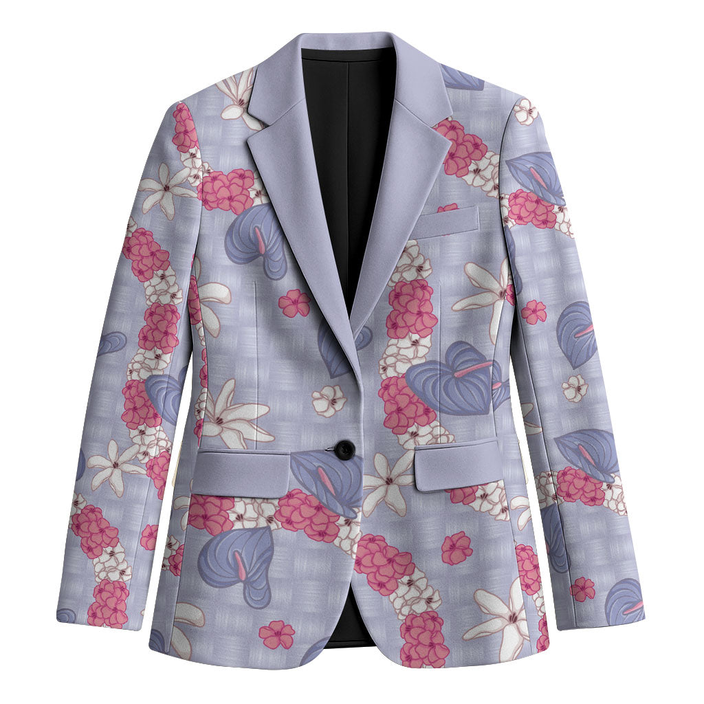 Hawaii Anthurium Tiare Pikake Lei Blazer Poni Lauhala Art Pattern