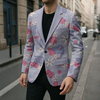 Hawaii Anthurium Tiare Pikake Lei Blazer Poni Lauhala Art Pattern