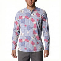 Hawaii Anthurium Tiare Pikake Lei Button Sweatshirt Poni Lauhala Art Pattern
