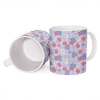 Hawaii Anthurium Tiare Pikake Lei Ceramic Mug Poni Lauhala Art Pattern