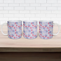 Hawaii Anthurium Tiare Pikake Lei Ceramic Mug Poni Lauhala Art Pattern